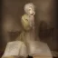 Placeholder: portrait of one single calm elf with white hair in beige coat reading a huge book, fantasy character art, concept art, somber, gloomy lighting, 3d concept art, stylized