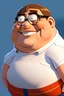 Placeholder: peter griffin portrait laughing, realistic, cartoon