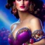 Placeholder: Hyperdetailed oil on canvas, gia carangi, detailed face, long hair, surrounded by luminous colorful sparkles, gypsy, grapes, blueberries, plums, sumac, purple by anne stokes, gaspar camps, maxfield parrish, alphonse mucha, cyril rolando, airbrush, depth of field, octane render, volumetric lighting; deep colors, symmetrical, cinematic, high coherence, golden ratio, rule of thirds, perfectly centered; anatomically correct faces, by james r. eads, ilon wikland art, vladyslav yerko, joanne scribner