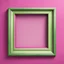 Placeholder: Square picture frame in magenta with green on light background