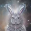 Placeholder: white platinum rabbit with blue third aye and butterfly wings, aboriginal, dot painting, indiginous, dot, mud, dream-time, abstract, dots, natural pigment, extremely sharp detail, finely tuned detail, ultra high definition, 8 k, unreal engine 5, ultra sharp focus, art germ and Paul Lewin and Kehinde Wiley