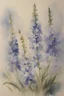 Placeholder: Watercolour of delphiniums in the style of willem henraets