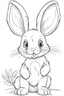 Placeholder: outline art for cute Rabbit coloring pages with sitch, white background, Sketch style, full body, only use outline, toddlers style, clean line art, white background, no shadows and clear and well outlined.