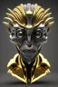 Placeholder: Silver alien, head, wicked, black eyes, blood, 8k, finely detailed, photo realistic, Anunnaki black male African Egyptian alien, cracks in the voodoo head, wicked, eyes, crown, Elephant, 8k, finely detailed, photo realistic, tiger turquoise skull head gold dragon space alien sun skeleton gold gorilla silver crown silver eyes