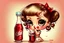 Placeholder: cute PINUP chibi girl DRINKING COLA