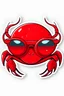 Placeholder: cool red crab with gogles stickers