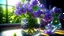 Placeholder: Surreal lilac glass flowers, ultra detailed, ultra realistic, extremely realistic, intricate, photorealistic, epic composition, masterpiece, beautiful landscape, sunlight