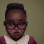 Placeholder: Portrait of a little fat 9 year old African witch kid with glasses by Nick Harris