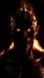 Placeholder: Full HD,8K,scary,creepy demon,with fire,dark background