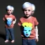 Placeholder: Andy warhol toddler, full body, bokeh, dramatic lighting, hyper realistic