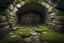 Placeholder: fantasy medieval underground wall with moss