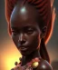 Placeholder: Negra Francisca, cute, beautiful, African, red dress, head and shoulders portrait, 8k resolution concept art portrait by Greg Rutkowski, Unreal Engine 5 volumetric lighting, long hair, brown eyes, black hair, clean face