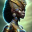 Placeholder: sango fantasy, fantasy magic, intricate, sharp focus, illustration, highly detailed, digital painting, concept art, matte, masterpiece head sexy view black African beauty black afro hair earth lady silver falcon head Egyptian princess