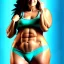 Placeholder: Beautiful woman, curvy, 6-pack abs, slim waist, hyperrealism, cave, magic