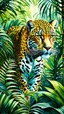 Placeholder: Full body Jaguar en la selva arte acuarela colores contrastantes calidad ultra hiperdetallado maximalista 16k