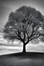 Placeholder: Single tree, black and white