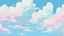 Placeholder: white clouds in blue sky, in the style of pastel, anime aesthetic