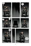 Placeholder: a page divided into 6 rectangular panels, each with different views of a man strapped to a chair and being interrogated, suspenseful comic book