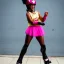 Placeholder: black girl roller blading superhero