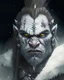 Placeholder: character, portrait, shoulder and head, orc, silver metallic skin, draconic, dragon details, scales, jewelry, bulk, watercolor style, paint style, dark background, volumetric light, bokeh, rage, furious, wrath, long bread hair, eye scar, heavy armor, scream, intimidating staring at camera, 50mm, snow e cold enviroment