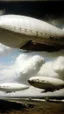 Placeholder: White airships in the clouds painted by Gustave Courbet