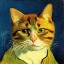 Placeholder: Portrait of a cat by Van Gogh