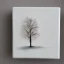 Placeholder: tiny oil painting of tree in white fog, plain white background, solid white background, tiny white canvas, tiny white frame, plain white wall, melancholy, tender, moody, vintage, delicate arrangement, beautiful composition, etsy, aesthetic layout, plain solid white background