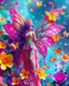 Placeholder: Masterpiece art amazing art picture in Luxurious 3d colorful fractals sharp colors,vibrant colors,rainbow neons colors standing pose sweet pose a adorned carnival fairy wings queen hair purple, golden shiny adorned,in fractals 3d outside ,fractals colorfull,Fully of flowers,butterflies,leaves in 3d outside fractals neons vibrant colorful backgrounds