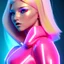 Placeholder: Neon blonde pop girl in pink costume