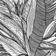 Placeholder: seamless banana leafs, wallpaper pattern, drawing in vector lines, same line weight, black lines