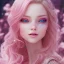 Placeholder: fairy, smiling, pink, blonde hair, beautiful, whole face, hyperrealism, masterpiece, expert, cinematic lighting, sharp focus, 8K, pastel, macro lens, woman, detailed, flower