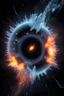 Placeholder: glitch carbon Fluid electricity, in freezing conditions, microscopic, electric, in a black hole, with fire and ice, with a starfield background, light embossing ,