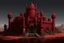 Placeholder: A dark red vampiric fortress designed in African pottery painted by Giovanni Battista Sassi