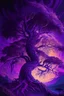 Placeholder: majestic tree, psychedelic, violet tones, fantasy landscape