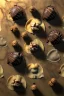 Placeholder: Raviolis composite with chocolate and hazelnuts, olive oil. renaissance style still life, moisture, art, natural, ornaments, marble, gold, high kitchen, smooth, gradient color background, unreal engine 5, ray tracing, RTX, lumen lighting, ultra detail, volumetric lighting, 3d.