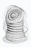 Placeholder: Outline art for coloring page OF SLINKY TOY WITH BOTH ENDS ON THE GROUND, coloring page, white background, Sketch style, only use outline, clean line art, white background, no shadows, no shading, no color, clear