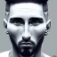 Placeholder: Messi whitemarble man, beautiful, eyes, full of details, hight definition, black backround, 8k