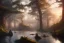 Placeholder: higly-detailed, epic landscape, highly detailed, perfect lighting, perfect composition, 4 k, artgerm, hudson river scool, victorian era, steampunk, big trees, forest, swamp