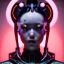 Placeholder: Cyber Woman, black hair, ceramic skin, geisha, cyberpunk, neon, highly detailed, art stations, concept art, smooth, unreal engine 5, god rays, ray tracing, RTX, lumen lighting, ultra detail, volumetric lighting, 3d, finely drawn, high definition, high resolution, gradient background