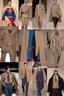 Placeholder: Men's DC Fashion runway Winter outfits inspired by Superman's Emblem design beige tones