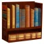 Placeholder: game texture beautiful wooden colorful bookshelves block close up