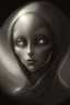 Placeholder: Matte finish, Concept art, Hyper Realistic Sketch, Art style of Anna Nikonova, Minimalist masterpiece, Extraterrestial cosmic being, Dark outlines, Eyes in Sharp Focus, Matte tones, Portrait, Sharp, Background out of focus, Sepia Tones or Grayscale