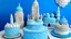 Placeholder: A pale sky blue winter wonderland made out of ice cream and popsicles designed in Mehndi design painted by Edouard Manet