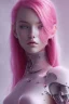 Placeholder: cyborg, pink hair,seven , perfekt, real, dream, rain