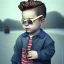 Placeholder: male child with the head of a cute mouse wearing sunglasses, dramatic, dramatic lighting, volumetric lighting, hyperrealism, 8k, high quality, photorealistic, lot of details