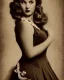 Placeholder: vintage style photos of women in pin-up inspired dresses, intricately detailed, realistic, beautiful, peaceful, 8k resolution, 1900s photograph retro dynamic lighting vignette sepia