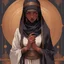 Placeholder: dark art about a muslim female who is conflicted about her desires, anime aesthetic, highly detailed, sharp, sharp focus, illustration, in the style of studio ghibli, j, c, leyendecker, artgerm,