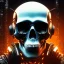 Placeholder: cyberpunk style ink ball skull picture in detailed tecnomancer frame, big black eyes, unreal engine 5, 8k resolution, photorealistic, ultra detailed, frame extreme sharp, accurate