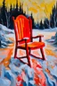 Placeholder: Hell and snow and chair oil paints style Anne Bremer