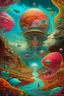 Placeholder: transformative journey into a fantastic surrealism world psychedelic sci-fi